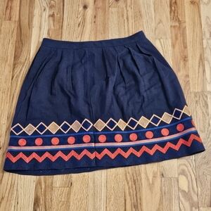 Pomelo Anthropologie Rayon Linen Blend Pleated Skirt Size M